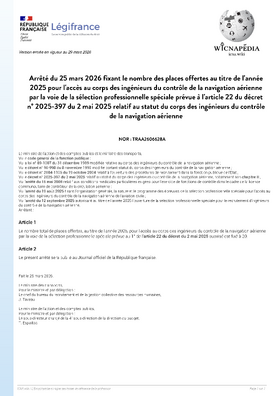 Arrêté indiquant le nombre de place en 2025 pour la SPS