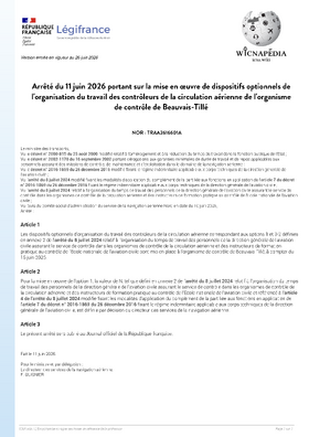 Arrêté sur la mise en oeuvre des options à Beauvais pour 2026