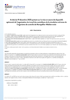 Arrêté sur la mise en oeuvre des options à Montpellier pour 2026