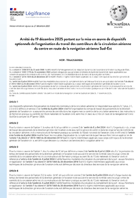 Arrêté sur la mise en oeuvre des options au CRNA Sud-Est pour 2026