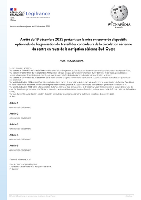 Arrêté sur la mise en oeuvre des options au CRNA Sud Ouest pour 2026