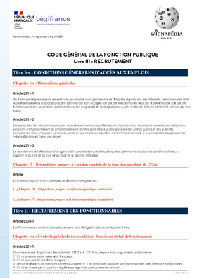 CGFP - Livre III : recrutement